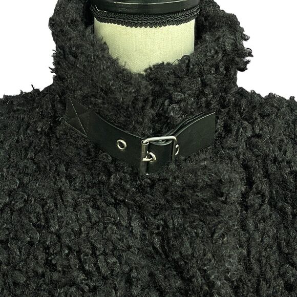 INC Large Faux Fur Vest Full-Zip Sleeveless Lined Pockets Collared Black New - Picture 7 of 12